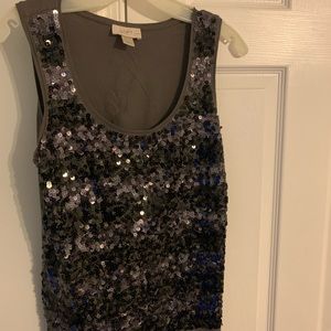Black and gray Loft sequin tank